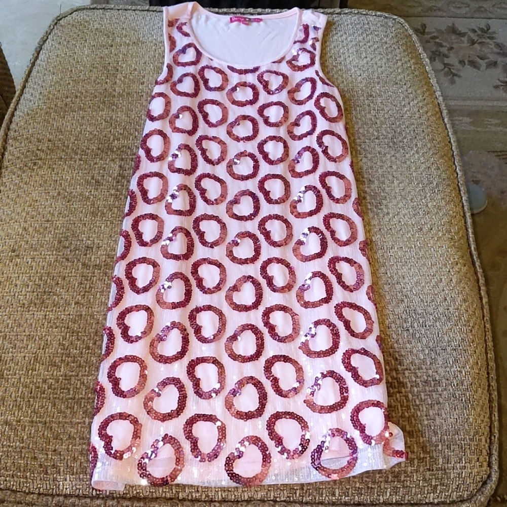 Derhy Kids Girls Pink/Clear Sequin No Sleeve Dress